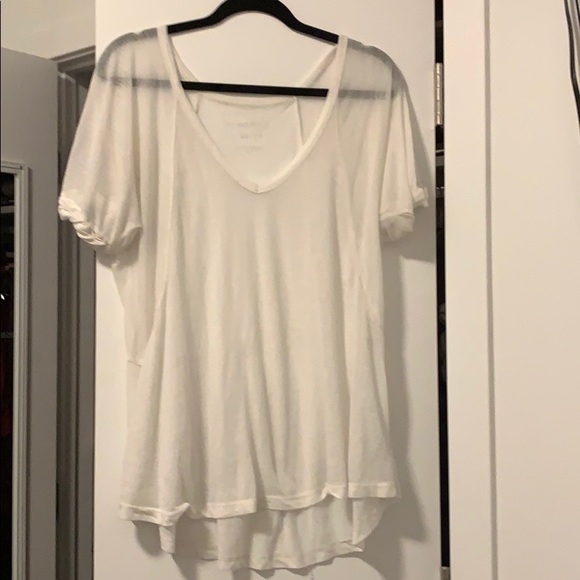 Thin white Free People short sleeve flowy tunic - Picture 1 of 2